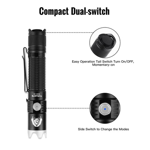 ThruNite BSS V6 side switch in operation for mode selection