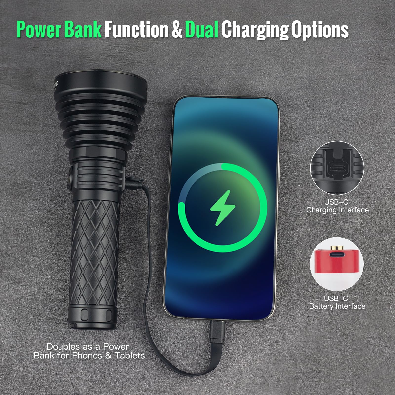 ThruNite Catapult V7 USB-C charging for easy, fast recharging