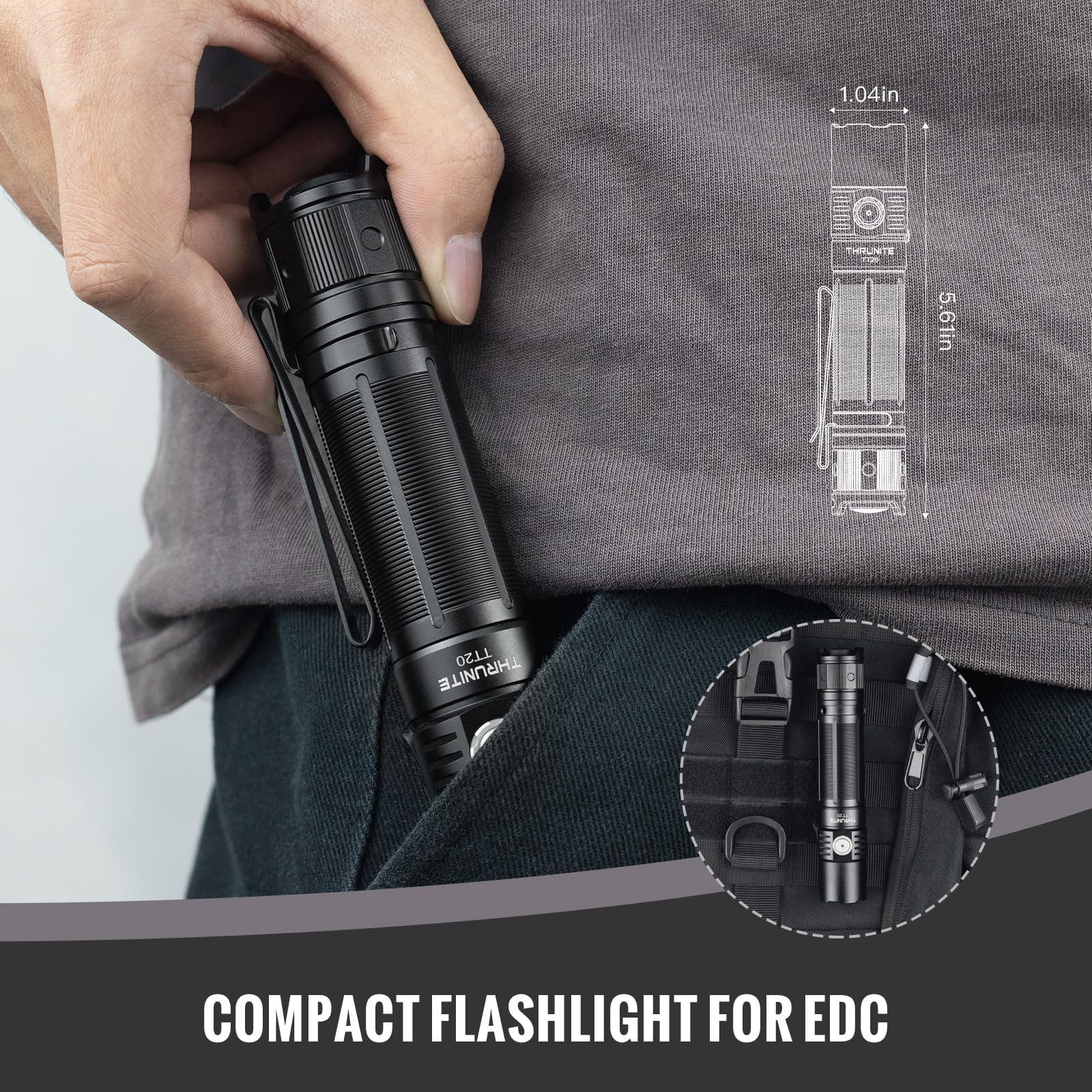 ThruNite TT20 compact pocket-size flashlight for easy carry