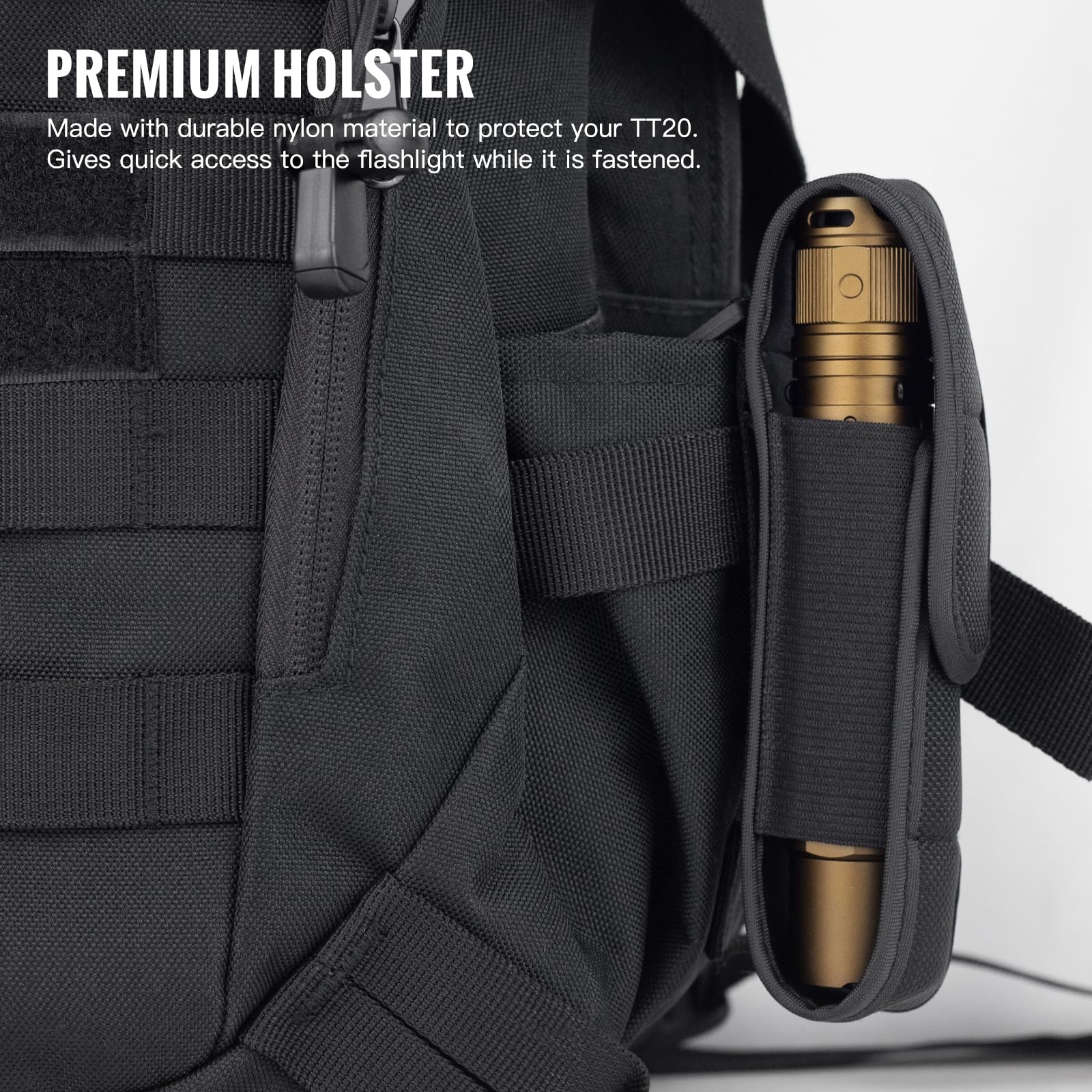 ThruNite TT20 compact size fits in pockets and packs.