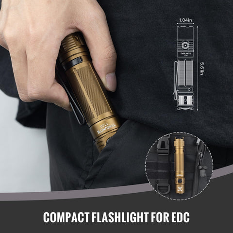 ThruNite TT20 durable AL 6061 body for rugged use.