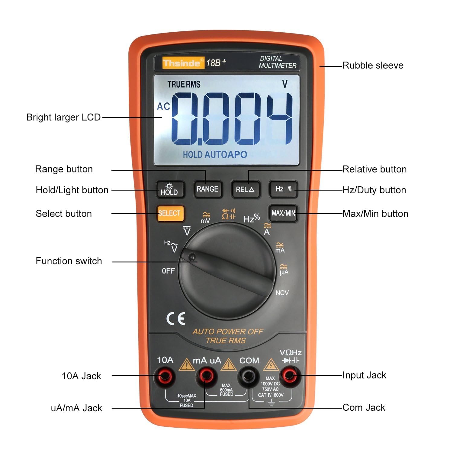 Thsinde TRMS 6000 backlit display enables reading in dim conditions