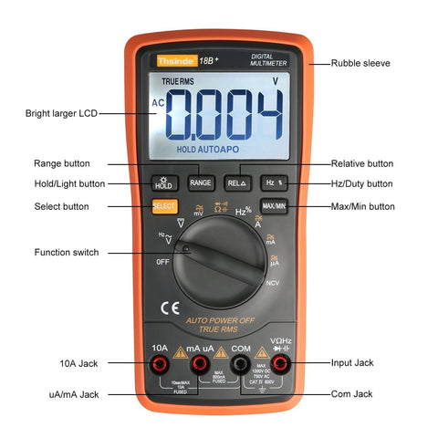 Thsinde TRMS 6000 backlit display enables reading in dim conditions