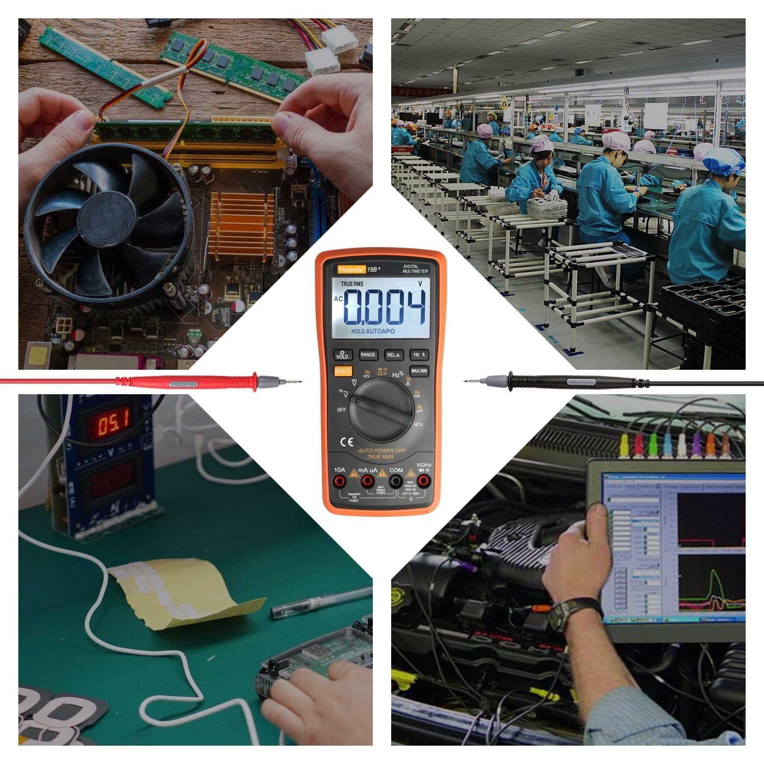 Thsinde TRMS 6000 includes 9V battery for portable use