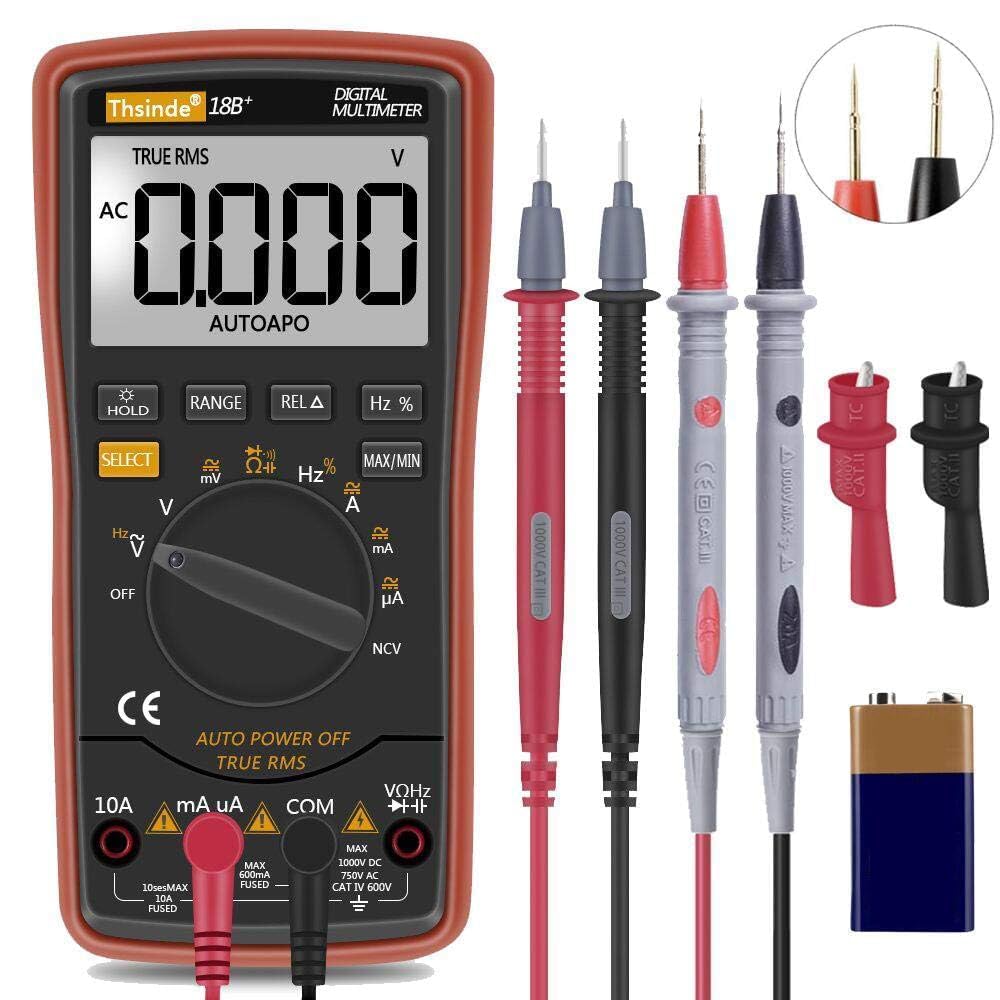 Thsinde TRMS 6000 multimeter front view with clear measurements for quick checks