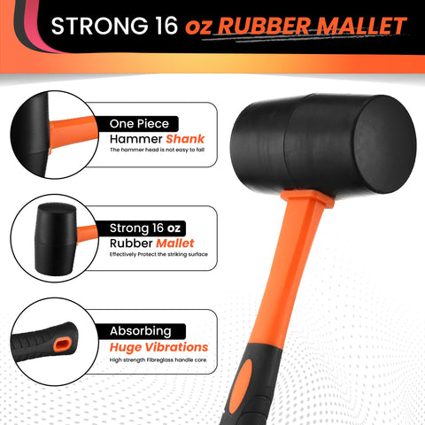 ThudCraft fiberglass handle with TPR grip for comfortable, non-slip use