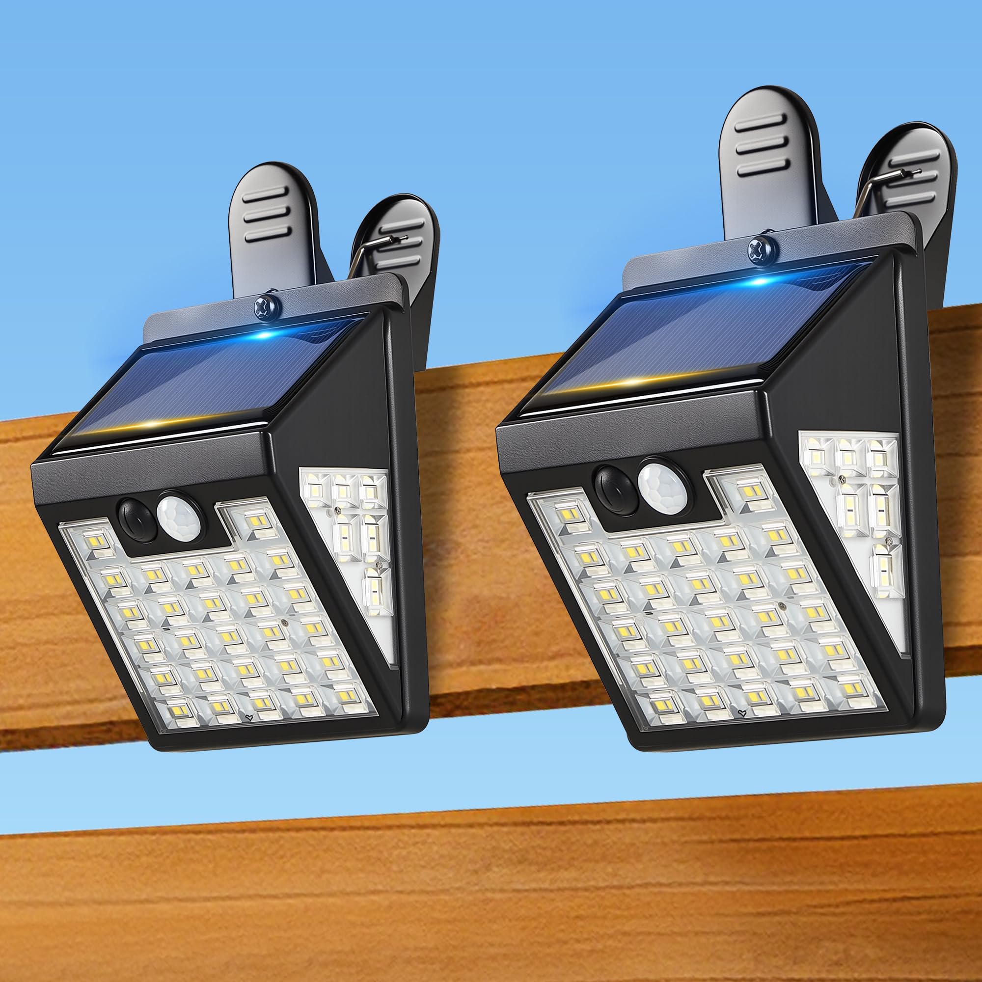 Thumok clip-on solar lights mounted on a fence showing bright, secure outdoor evenings