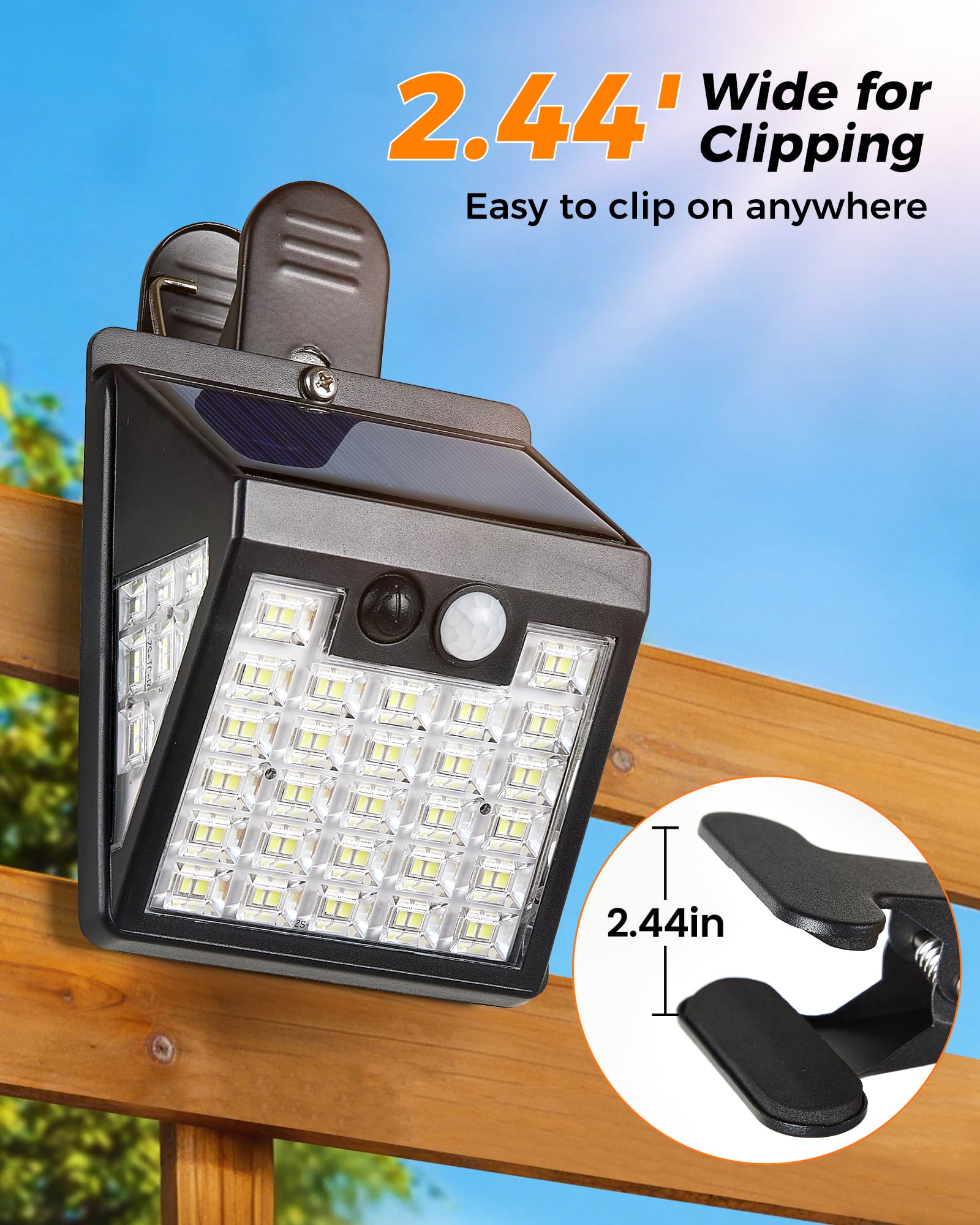 Thumok clip-on solar lights with motion sensor activating on approach