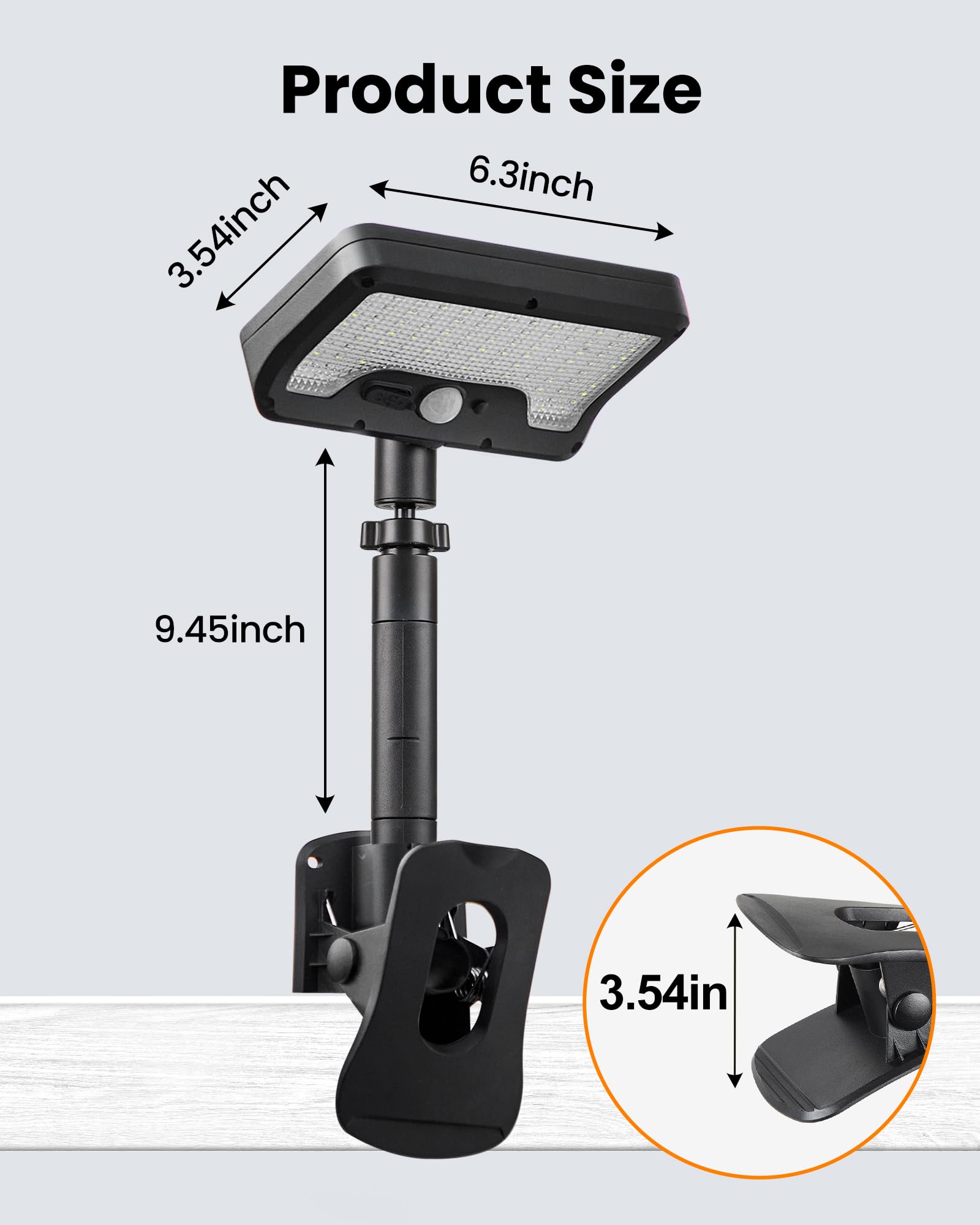 Thumok clip-on solar light saves energy with auto dimming.