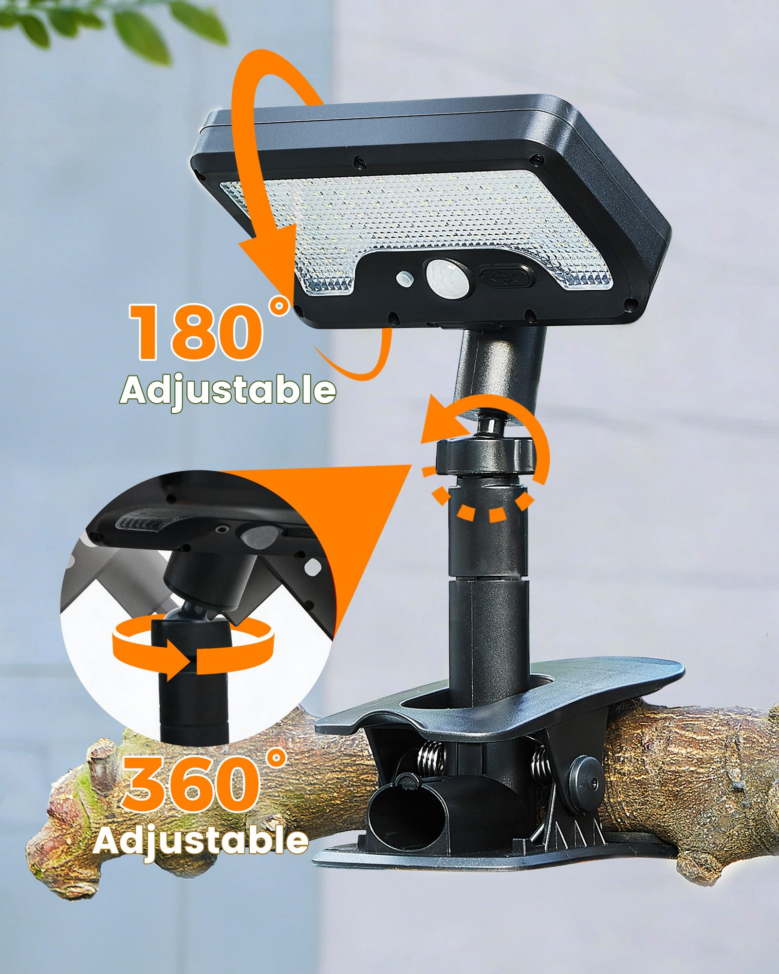 Thumok clip-on solar light detects motion along a driveway.