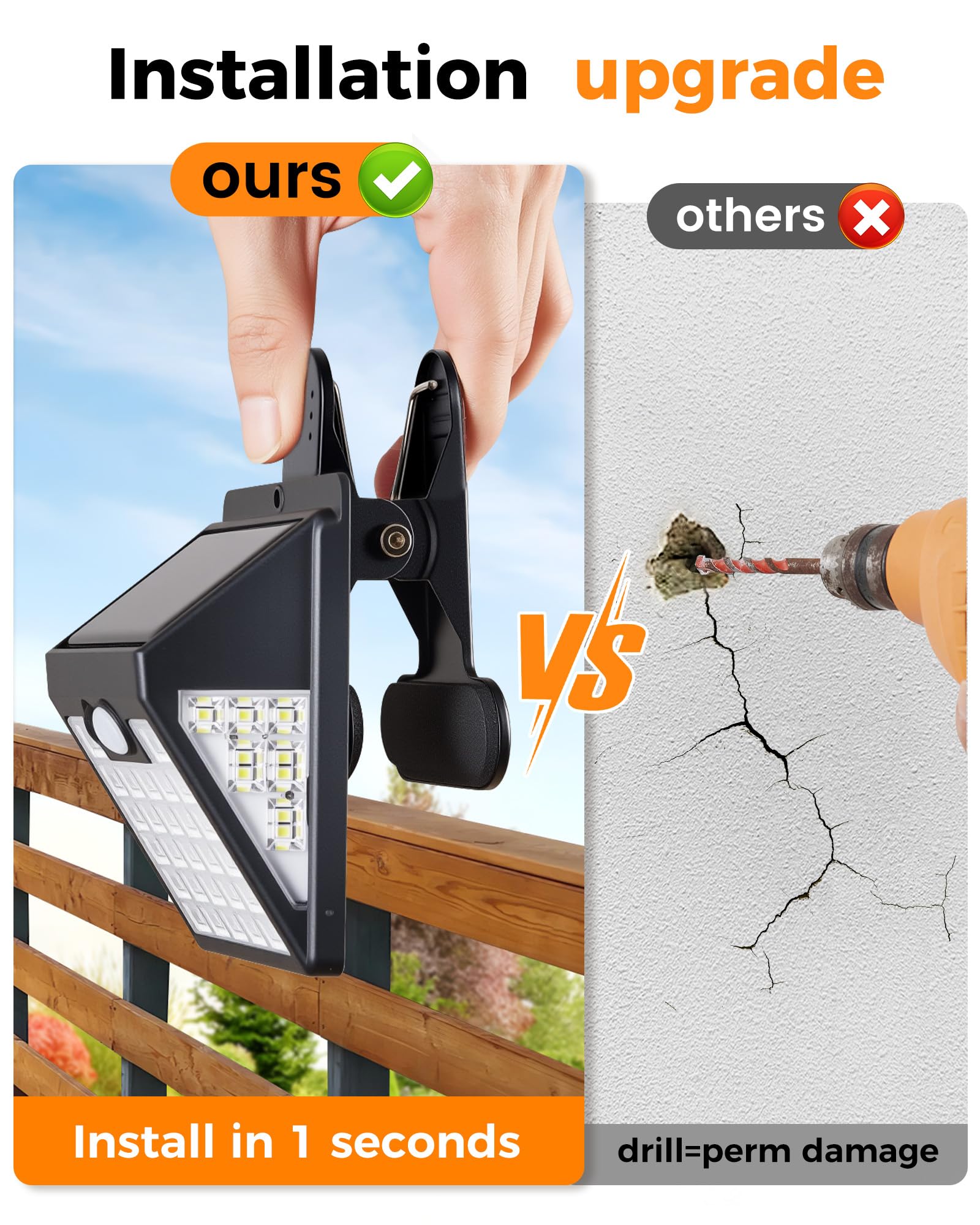 Thumok waterproof clip-on solar lights standing up to rain