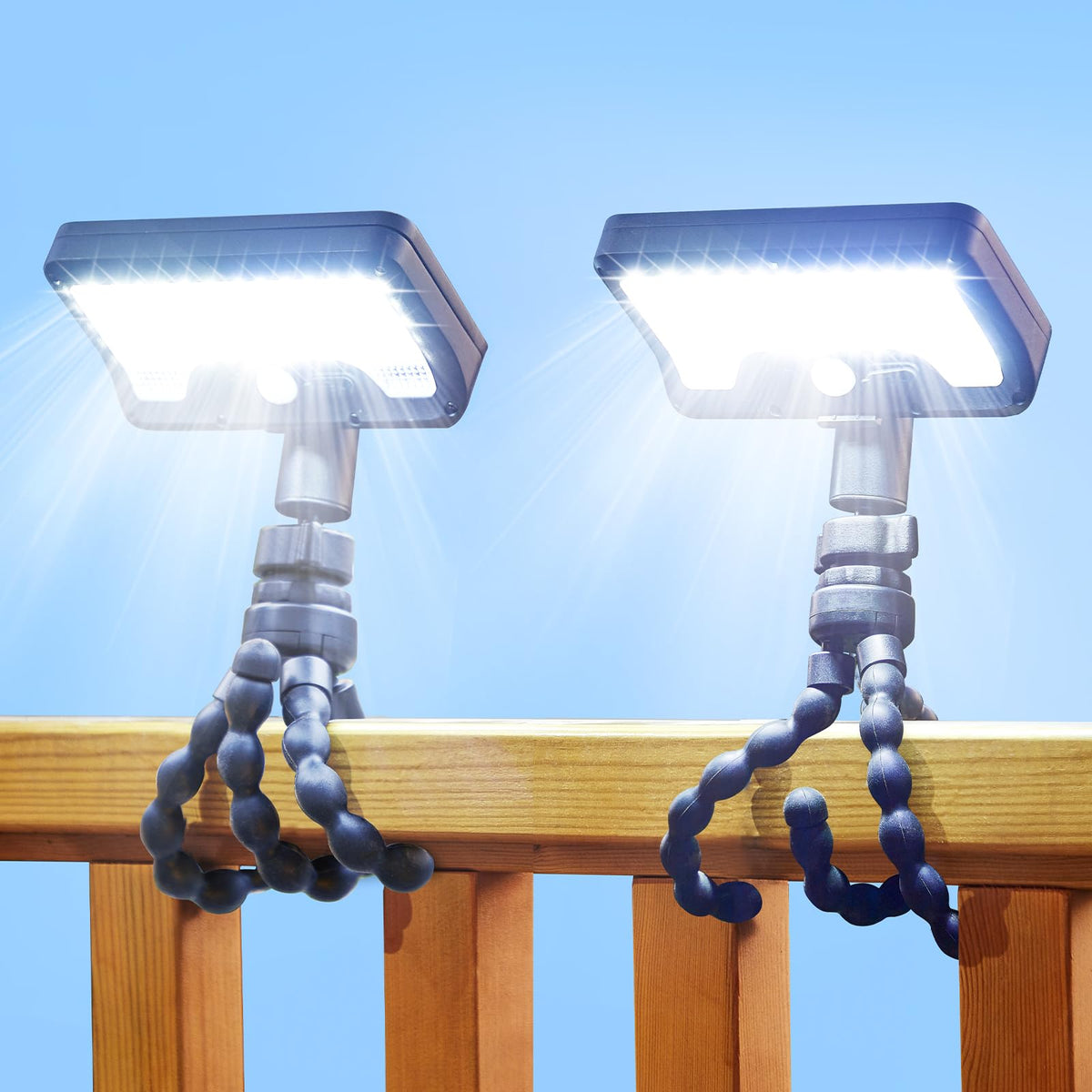 Thumok motion sensor outdoor lights with octopus tripod offer flexible mounting for trees, fences, and poles.