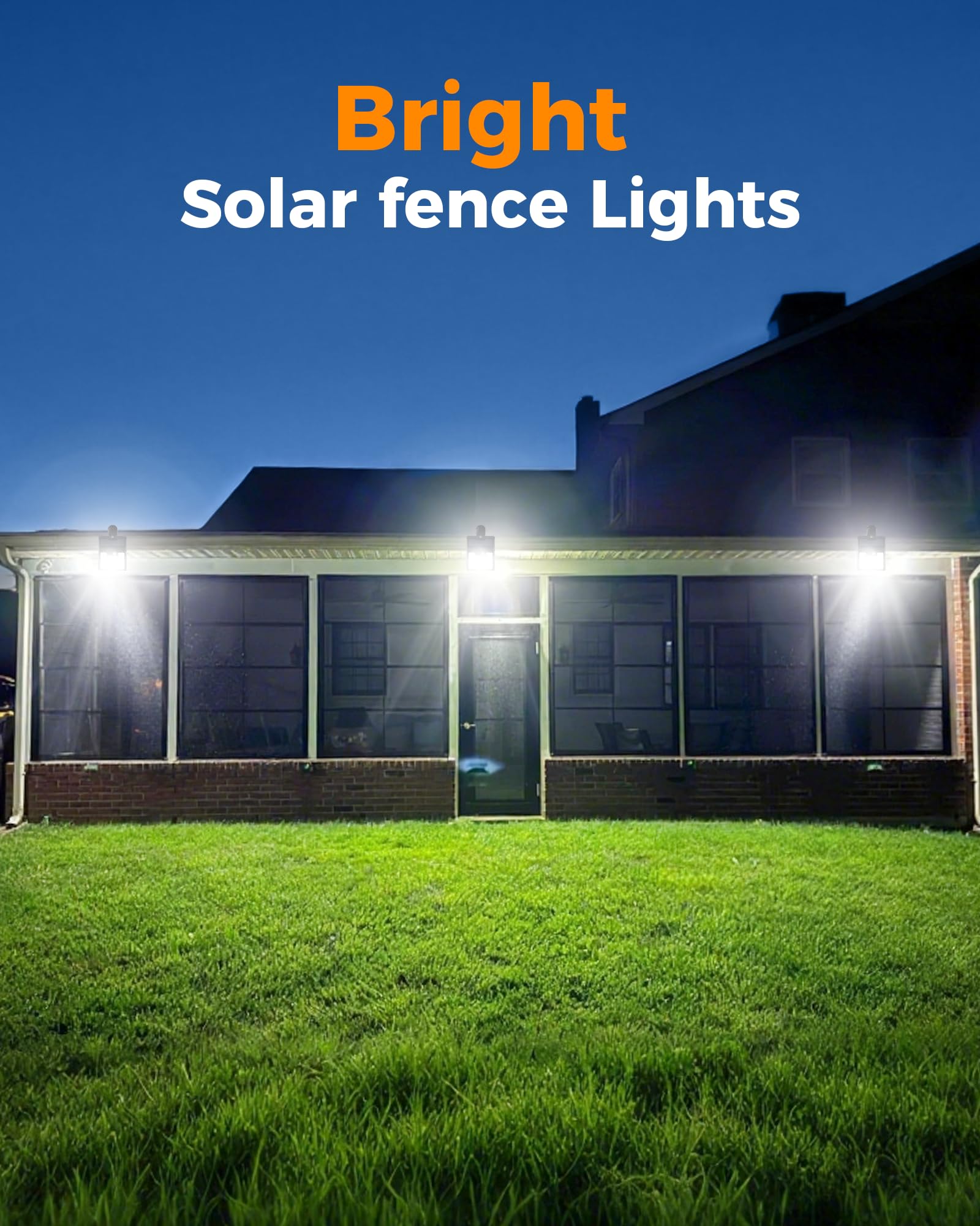 Thumok outdoor solar lights installed along a fence, deck, and gutter