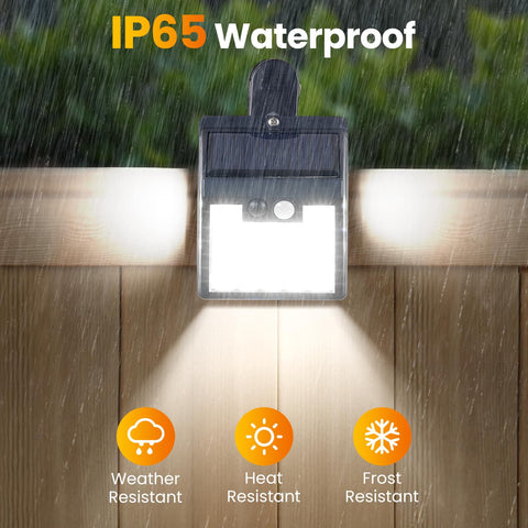 Thumok wall-fence setup creates ambient outdoor security lighting.