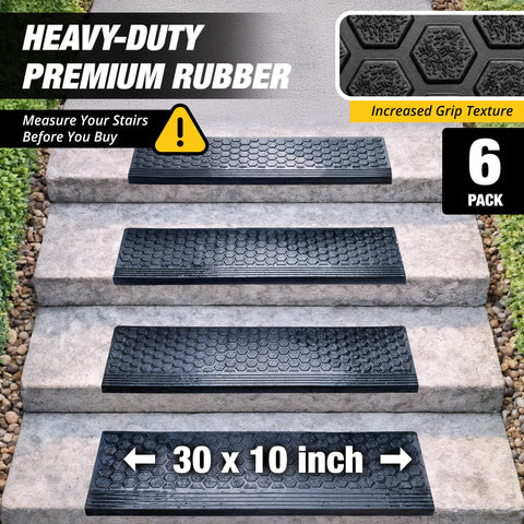 Thunder Grip exterior stair mats resist rain and heat while protecting wood.