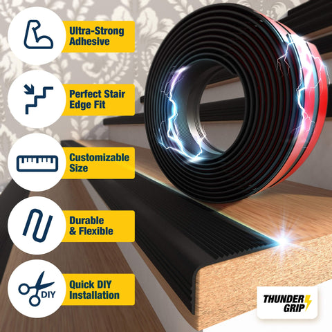 Thunder Grip indoor-outdoor design suits stairs at entrances and decks.