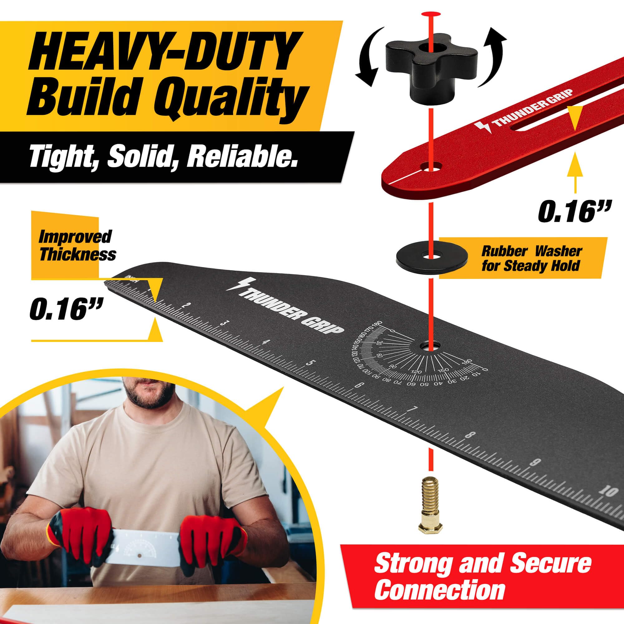 Thunder Grip adjustable knobs enable smooth setup for repeatable results