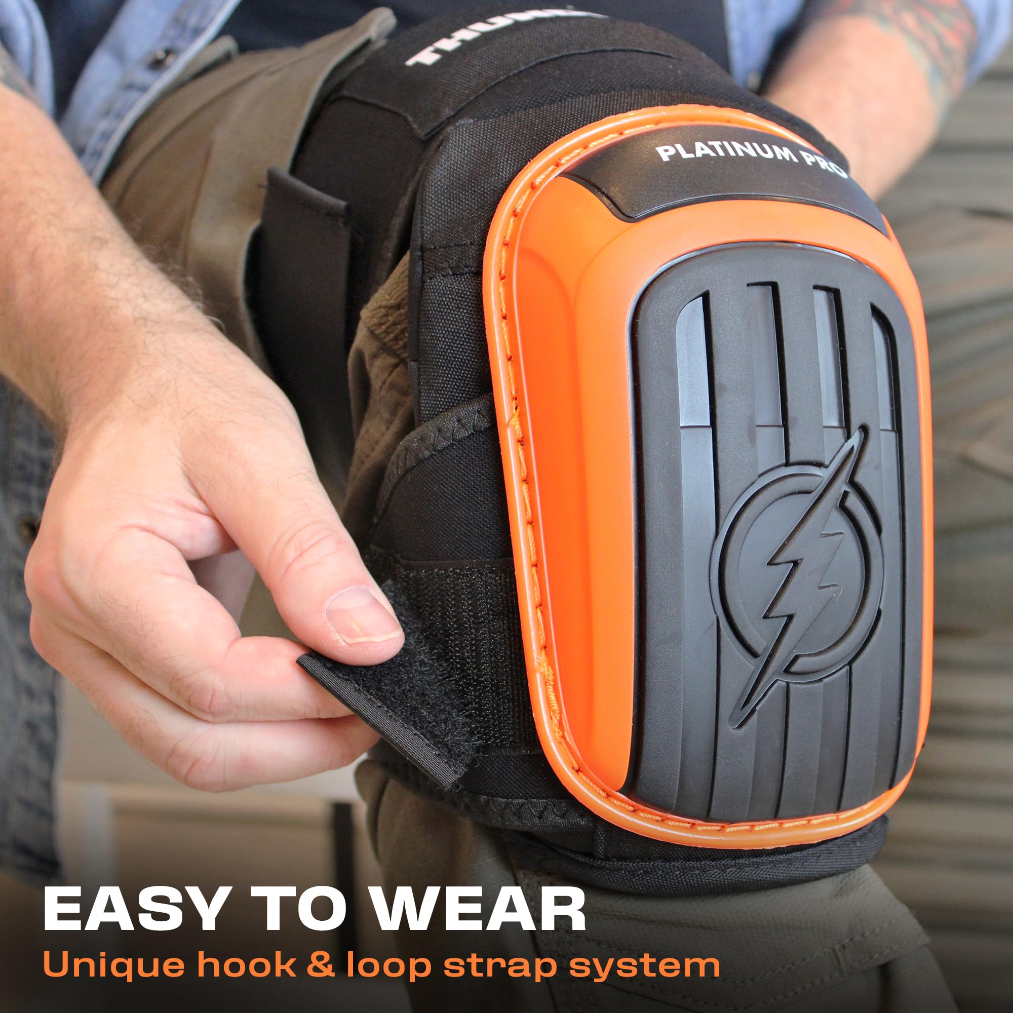 Thunderbolt knee pads suit construction and roofing projects well.