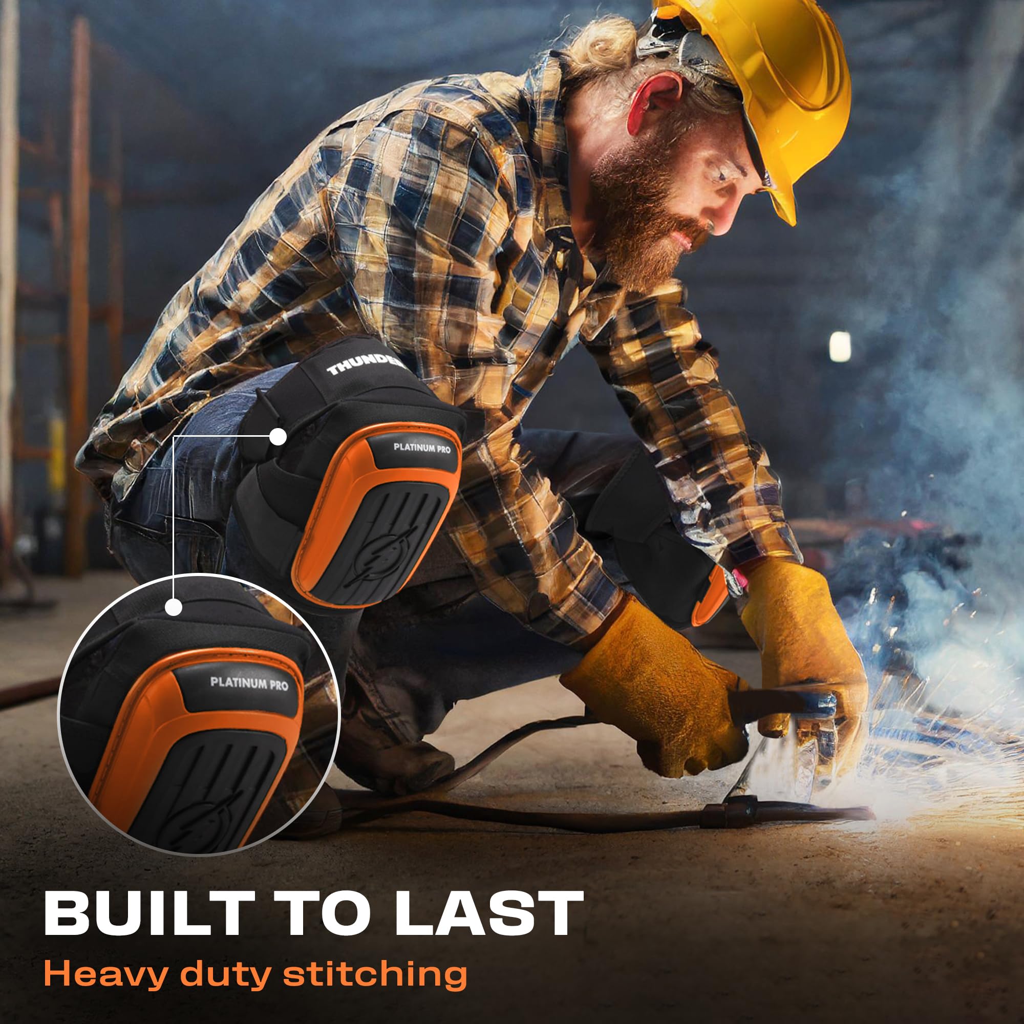 Thunderbolt knee pads with extension straps ensure a snug fit.