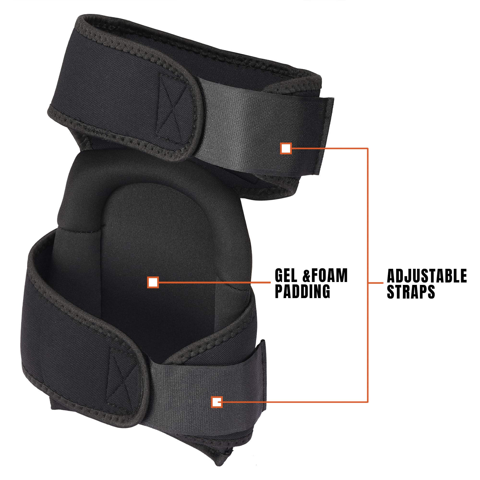 Thunderbolt kneepads show heavy-duty neoprene and ballistic nylon for durability