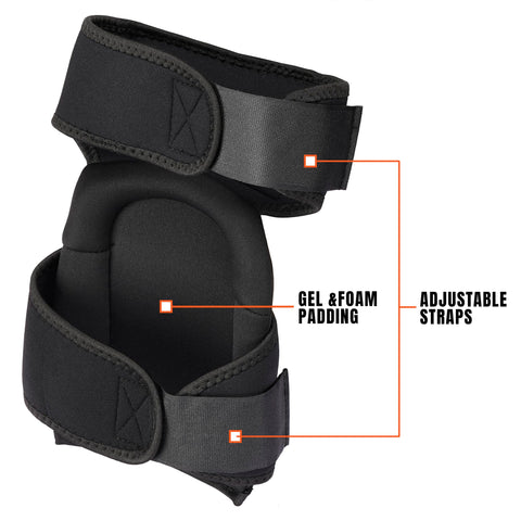 Thunderbolt kneepads show heavy-duty neoprene and ballistic nylon for durability