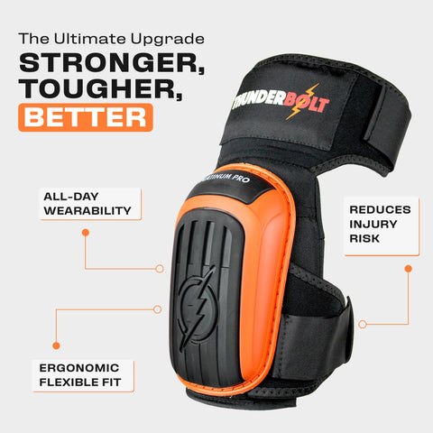 Thunderbolt knee pads feature non-slip straps to stay secure.
