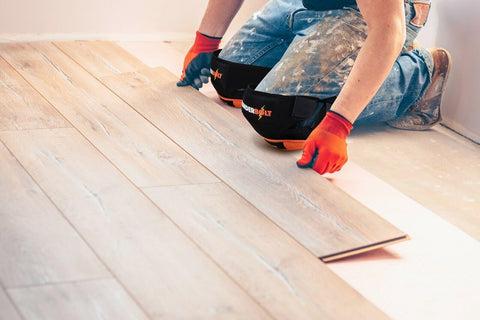 Thunderbolt knee pads provide professional-grade protection during tasks.