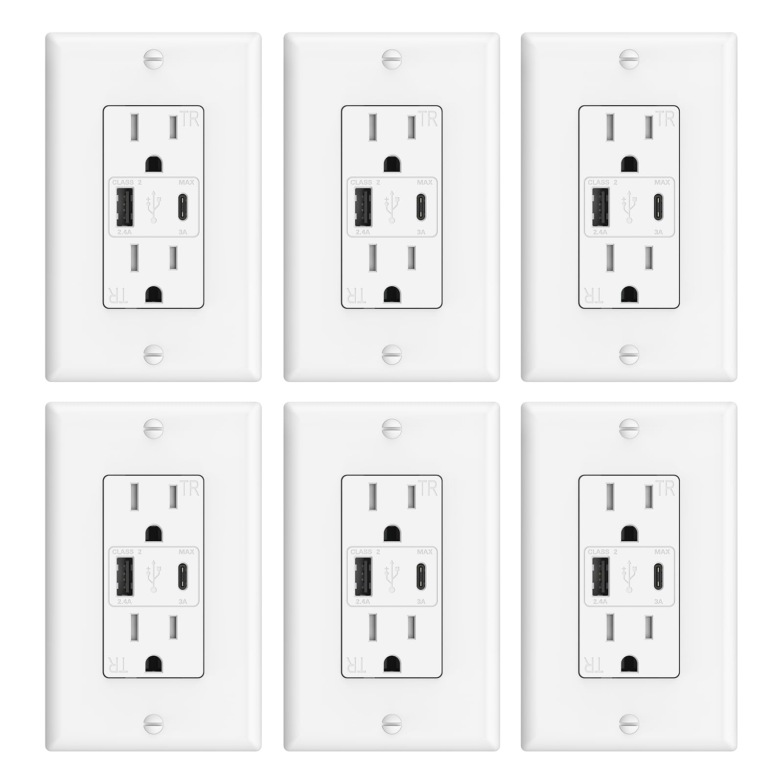 ThunderWay USB Wall Outlet angled view showing dual USB ports for easy charging.