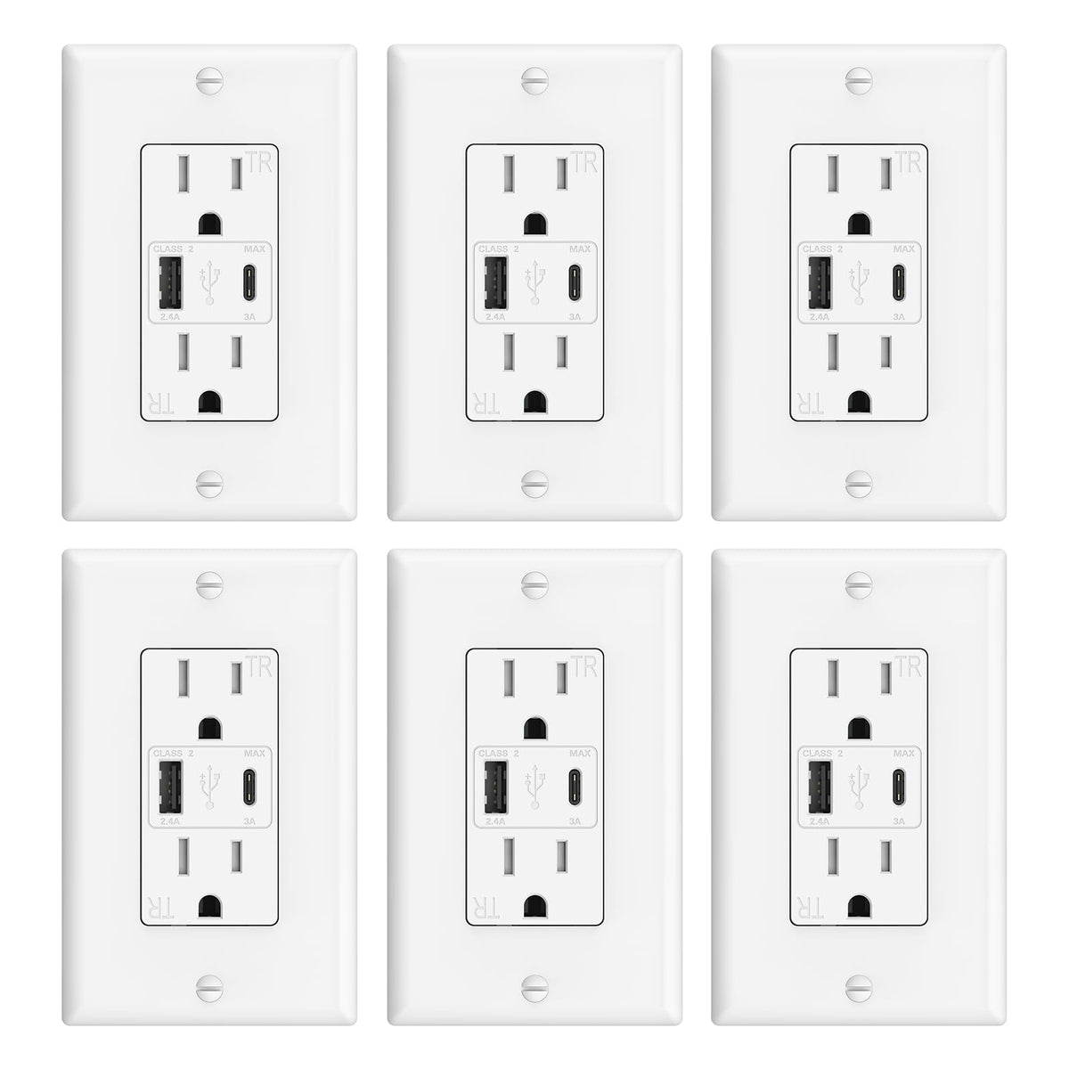 ThunderWay USB Wall Outlet angled view showing dual USB ports for easy charging.