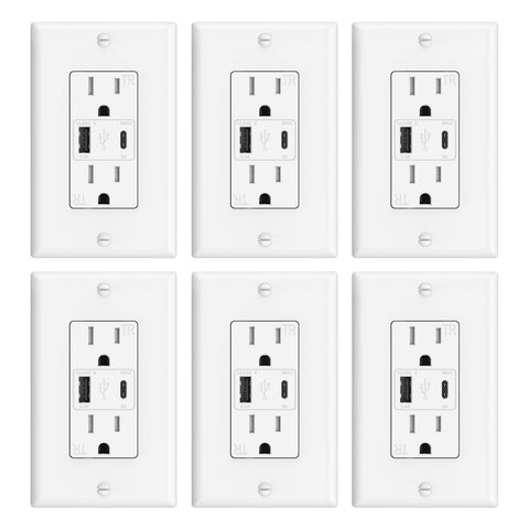 ThunderWay USB Wall Outlet angled view showing dual USB ports for easy charging.