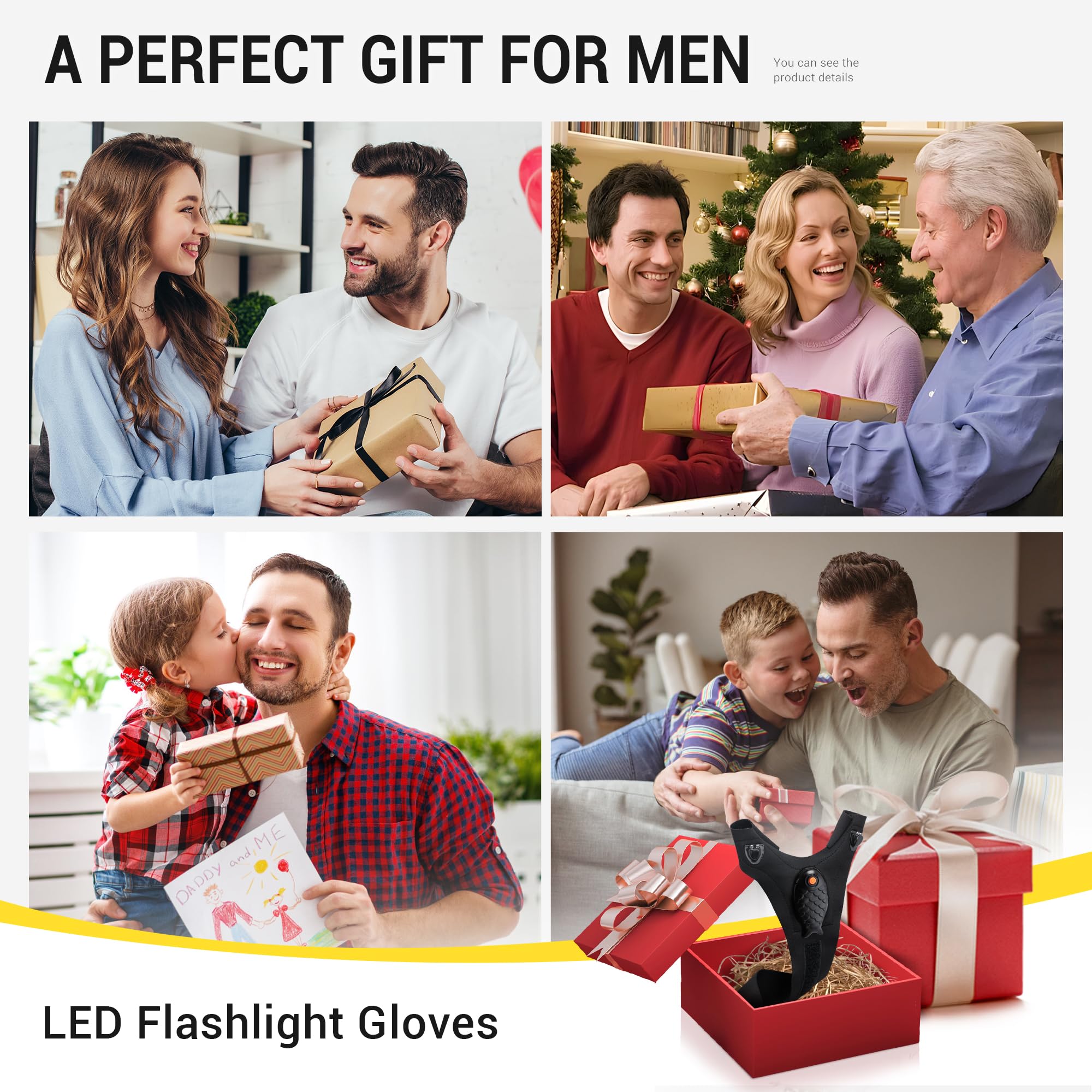 ThxToms Flashlight Gloves with dual LEDs illuminate your work area clearly.