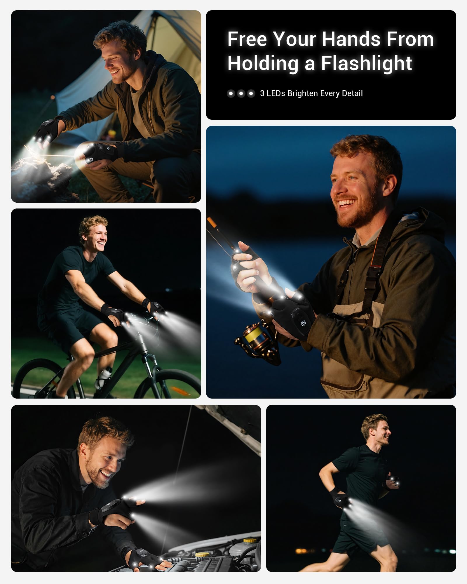 ThxToms flashlight gloves for multi-scene use with waterproof durability outdoors.