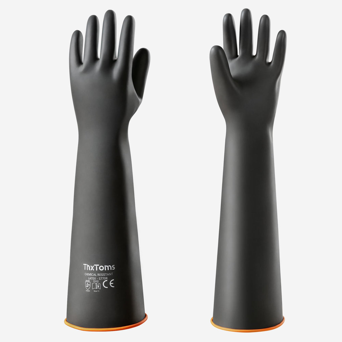 ThxToms heavy-duty latex gloves extended length protect forearms during tasks
