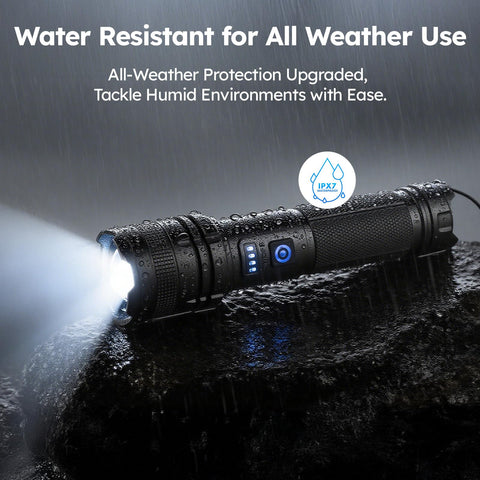 THY TRY flashlight with IP7-rated waterproof, dustproof, shock-resistant body