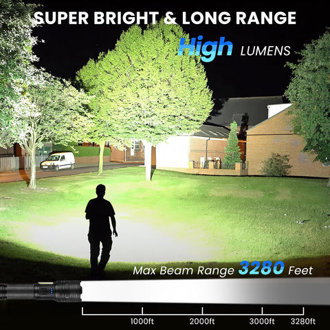 THY TRY flashlight delivers up to 15 hours of runtime on a single charge