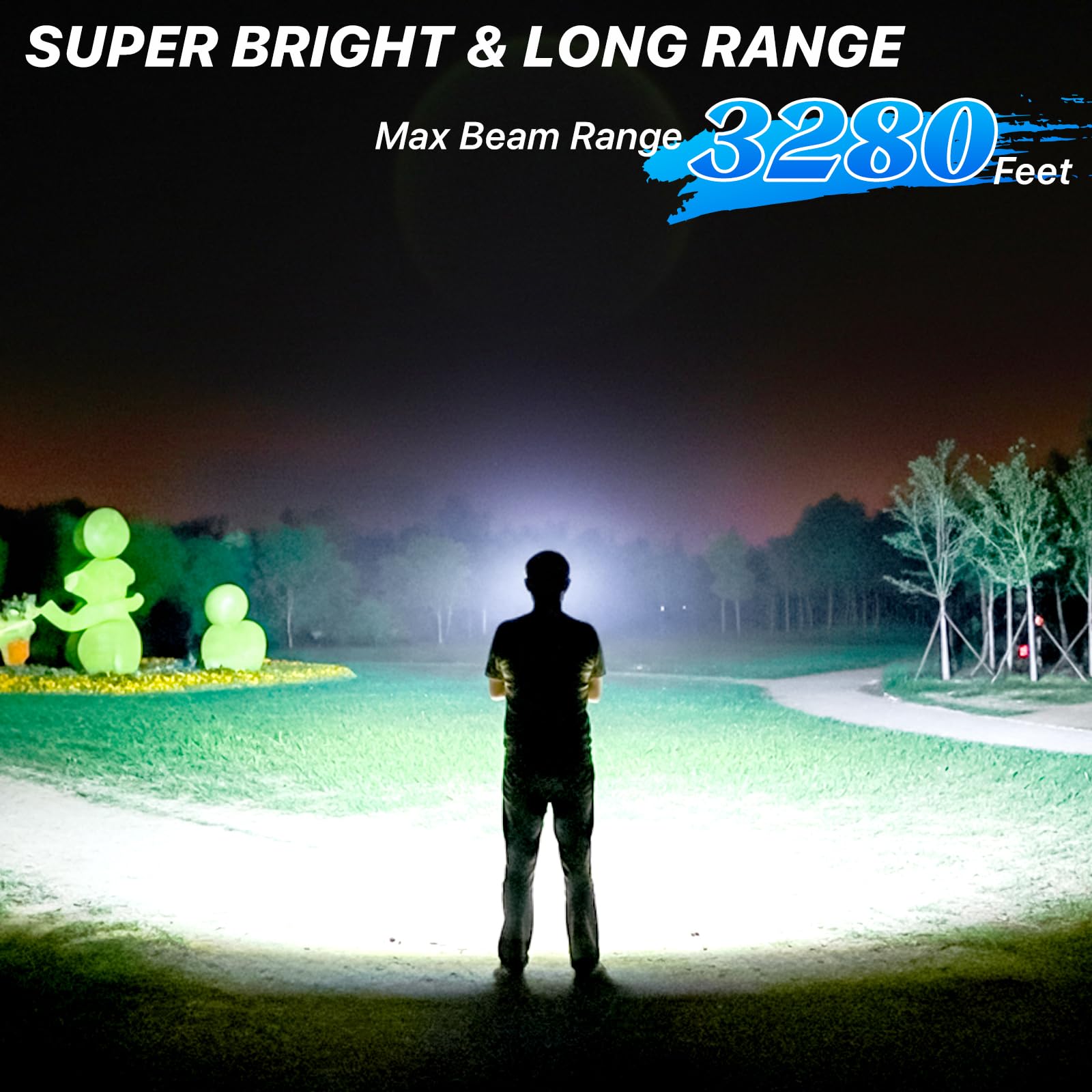 THY TRY Rechargeable Flashlight beam reaches up to 3280 feet for distant objects