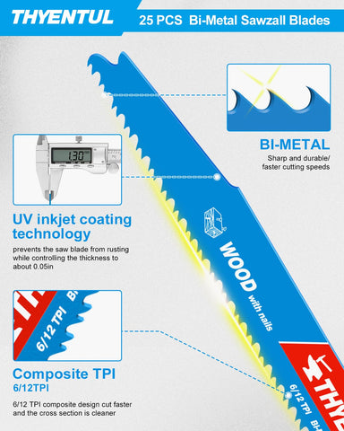 THYENTUL bi-metal demolition blade close-up showing rugged design