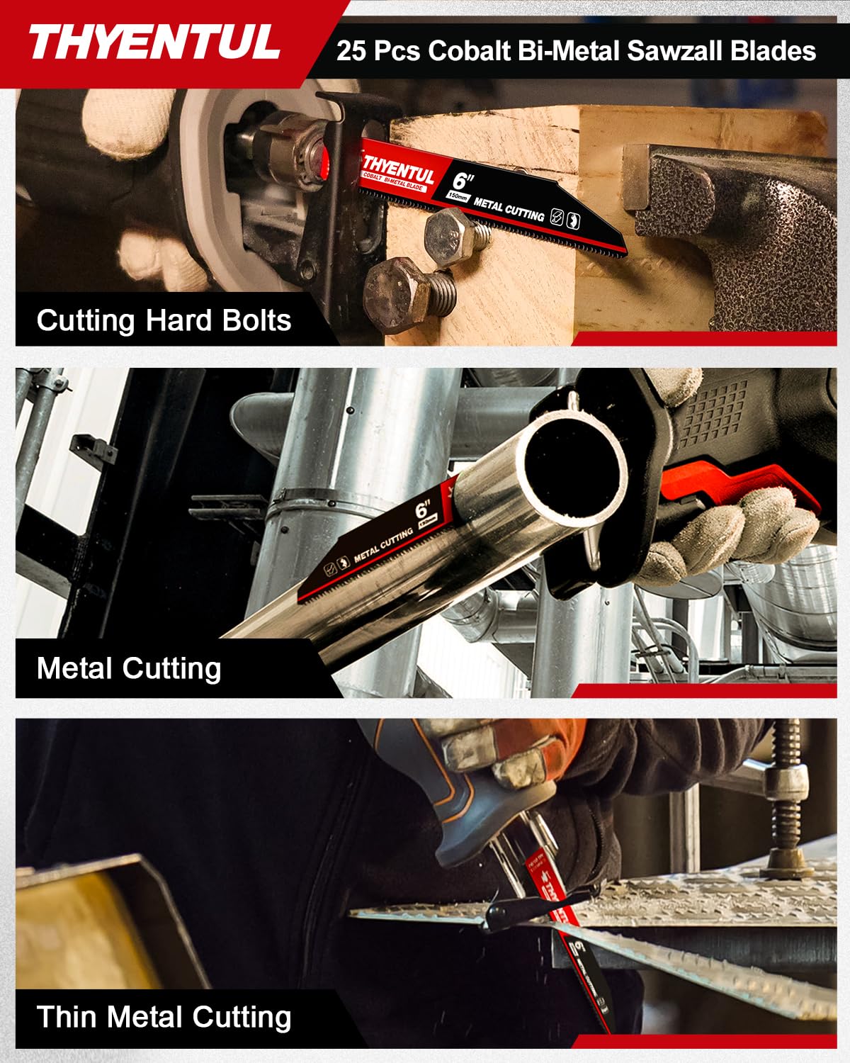 THYENTUL blades suitable for stainless steel and cast iron work