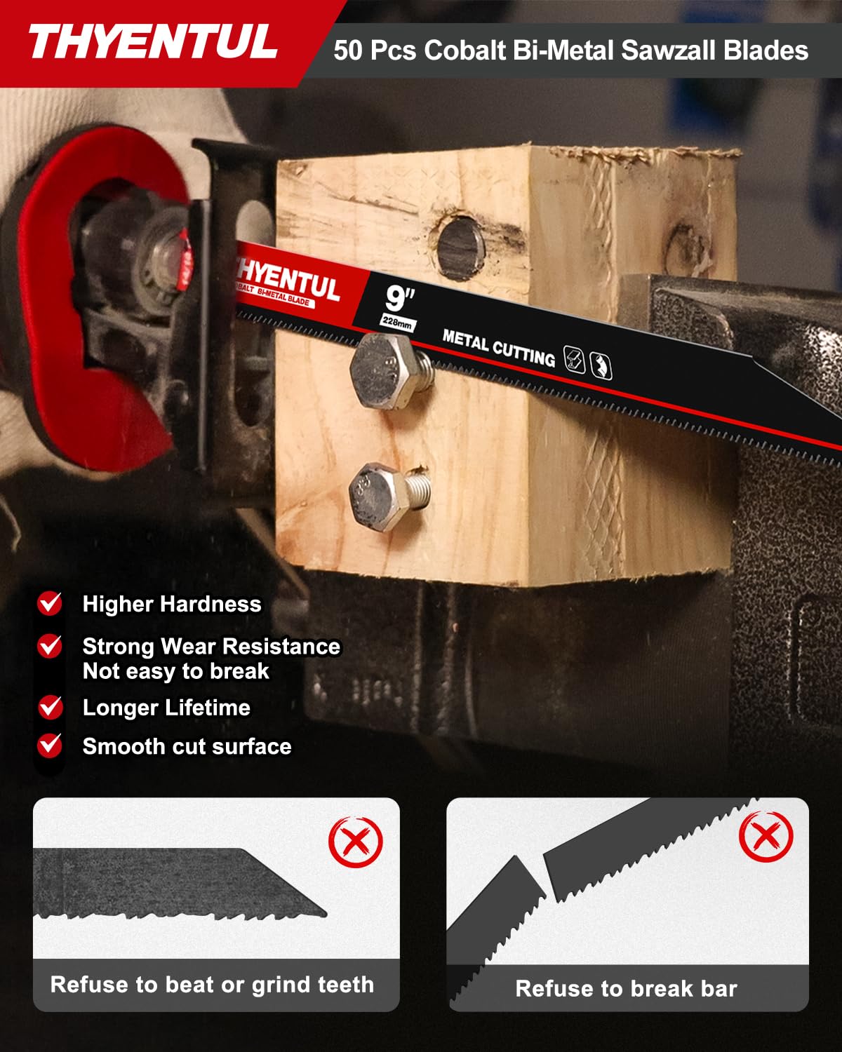 THYENTUL universal 1/2-inch shank fits most Sawzall tools