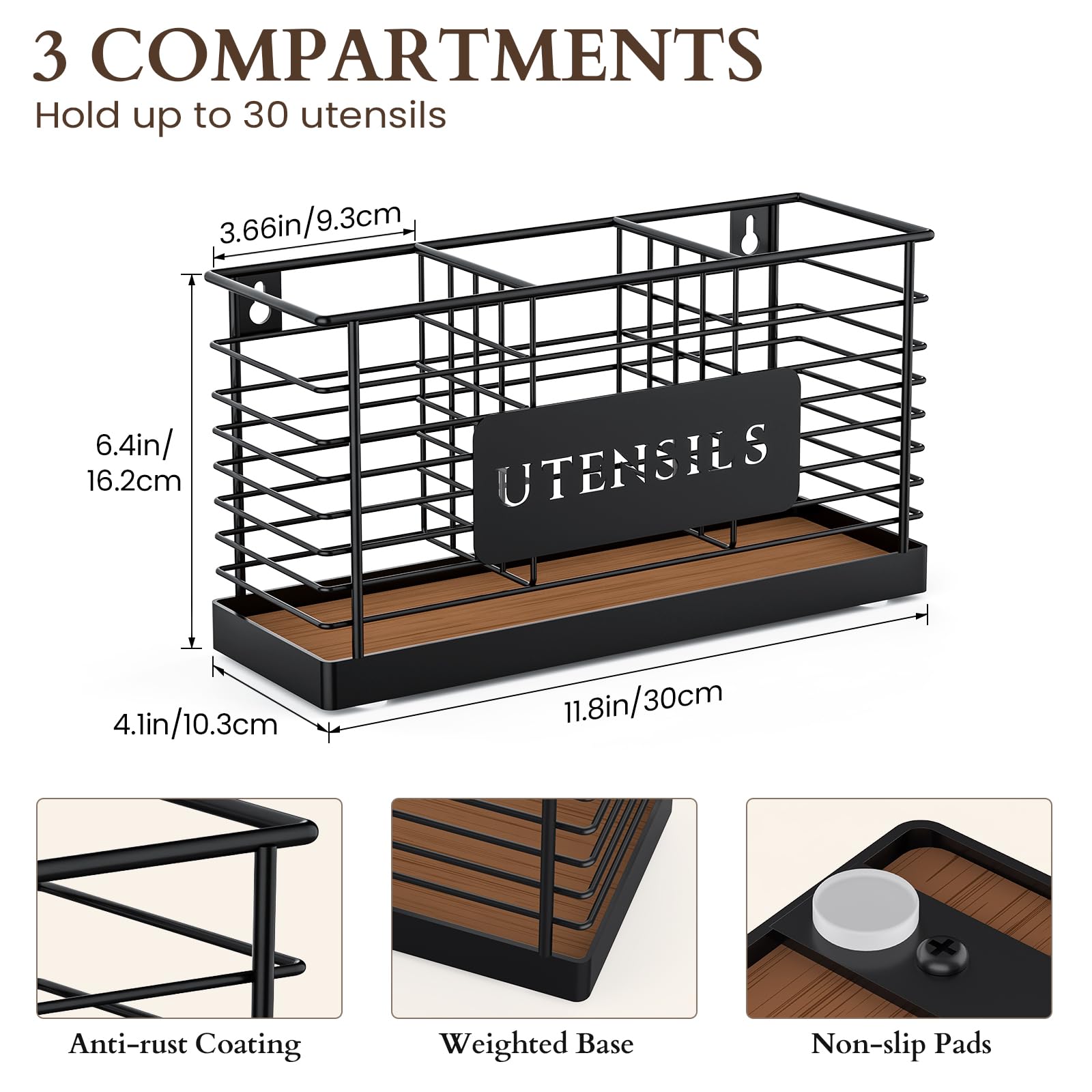 THYGIFTREE Utensil Holder spatula storage area demonstrates easy access
