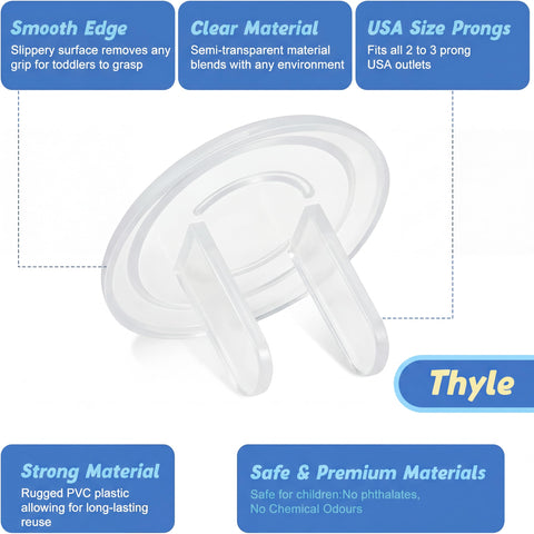 Thyle outlet covers used in living room, versatile safety for families.