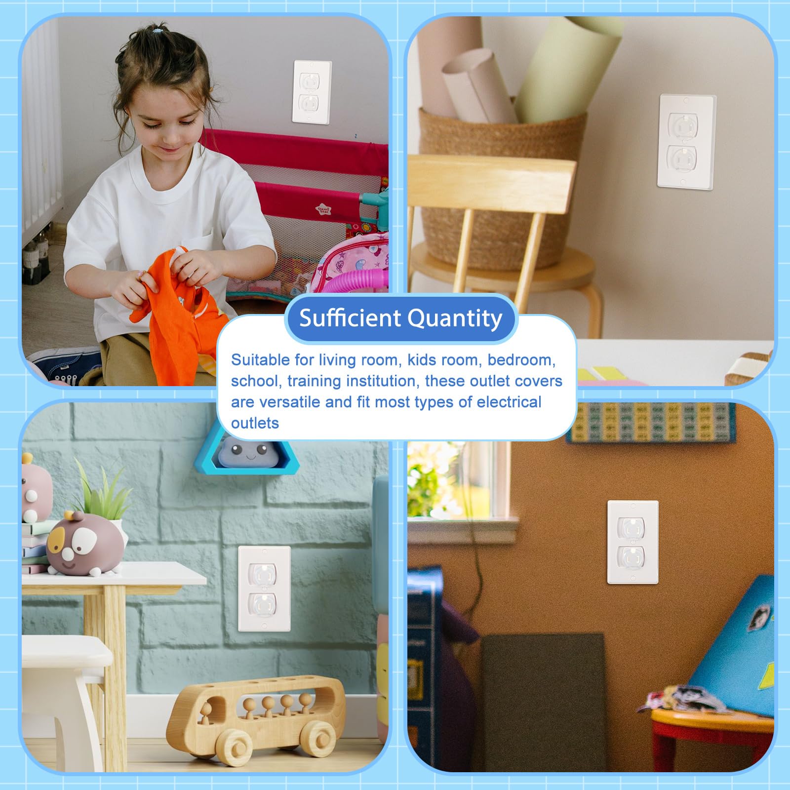 Thyle outlet covers 200-pack transparent design blending with home decor while protecting outlets.