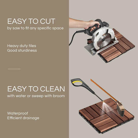 Drainage gaps prevent water pooling on outdoor surfaces with THYOI tiles.