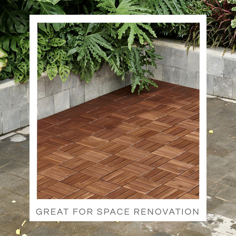 Low maintenance THYOI deck tiles clean easily with wipe or rinse.