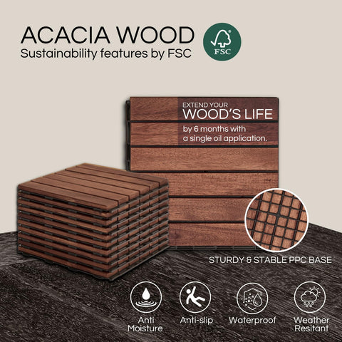 THYOI deck tiles non slip grooves provide safer footing.