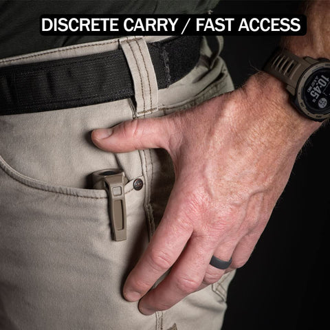 Thyrm LPC Clip lanyard hole supports shock cord retention.
