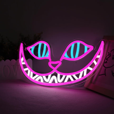 Tiabuy Cheshire Cat neon sign hanging kit ready for wall mounting