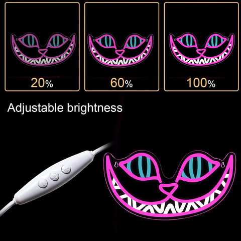 Tiabuy Cheshire Cat neon sign creates vibrant party and bar backdrop