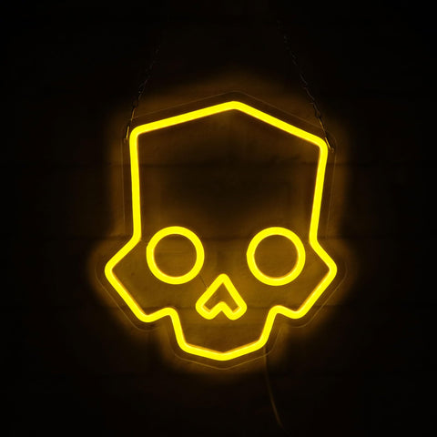 Tiabuy Skull Neon Sign with hanging chain for easy wall mounting.
