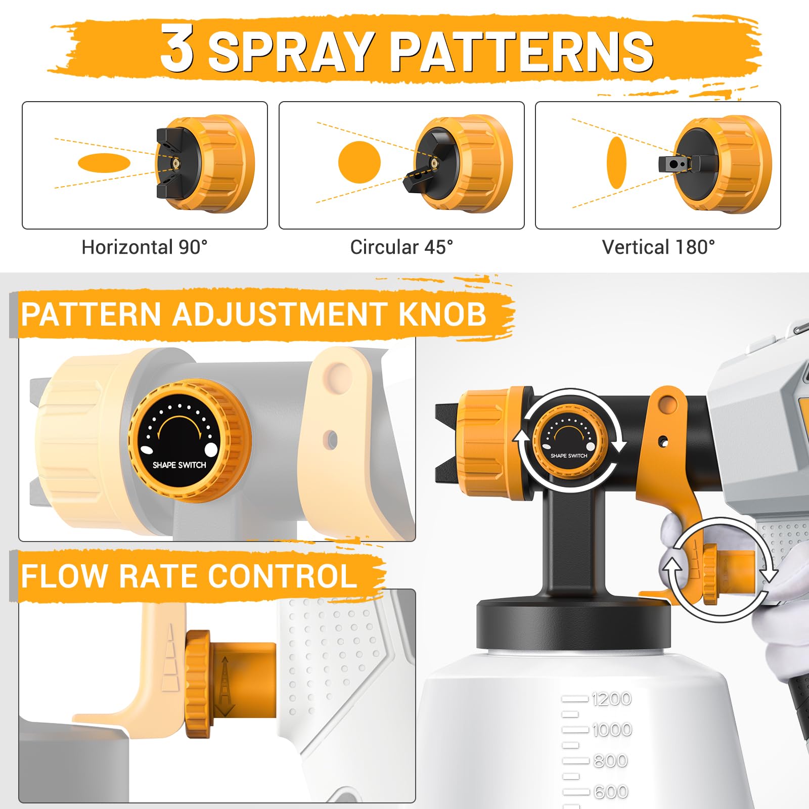 Tiagowell paint sprayer side view highlighting ergonomic, comfortable grip